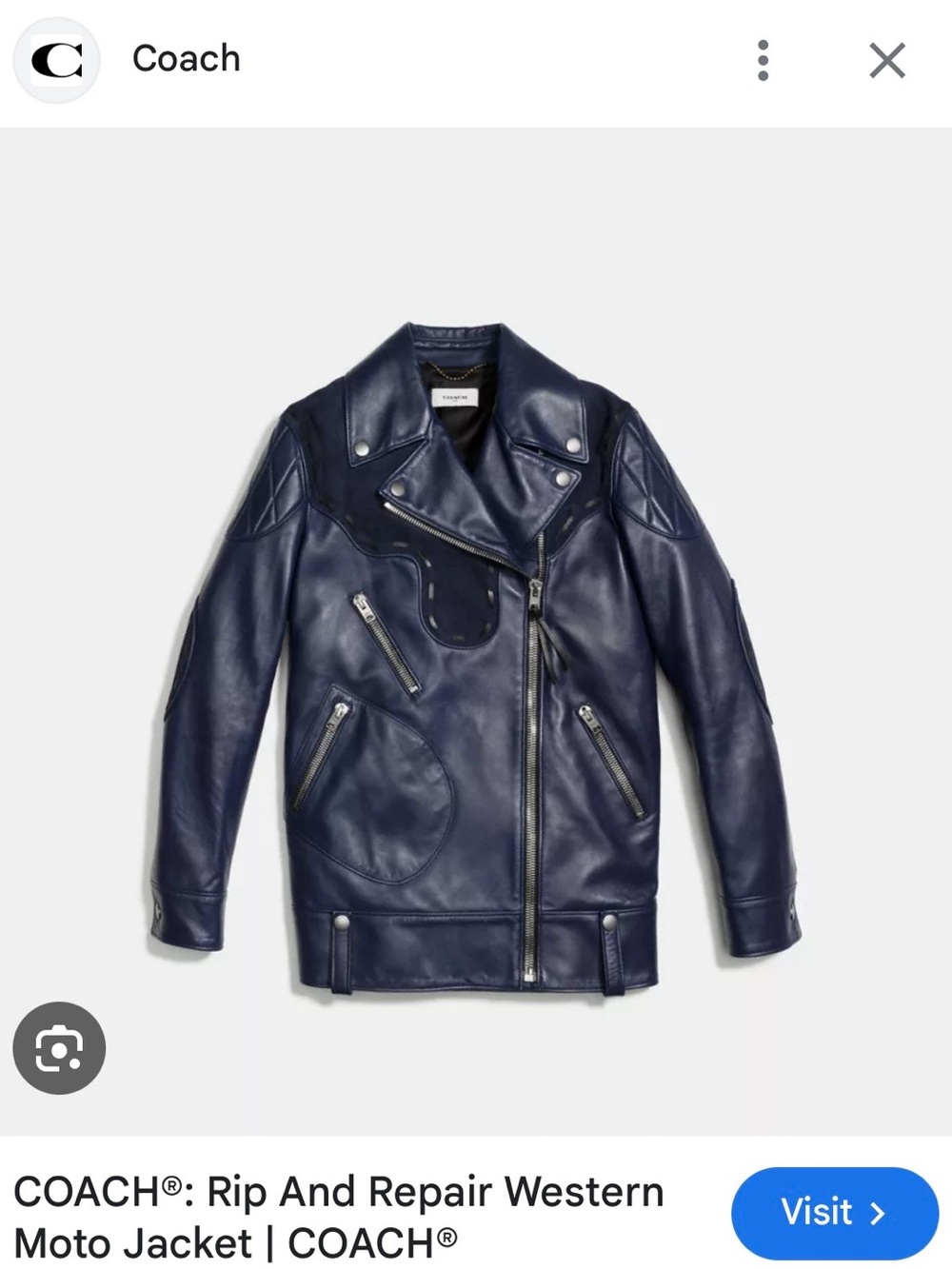 Vintage Coach Rip Repair Western Moto Leather Jacket NWT - Picture 2 of 16
